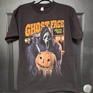 Scream Ghostface Invites You Horror T-Shirt Medium Slasher Halloween Pumpkin Tee